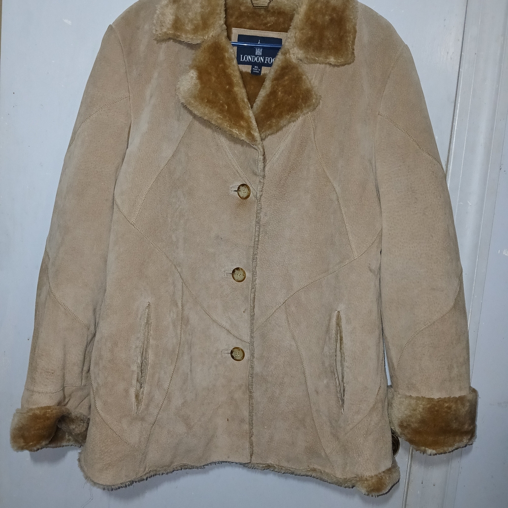 London Fog Women's Tan Shearling Coat